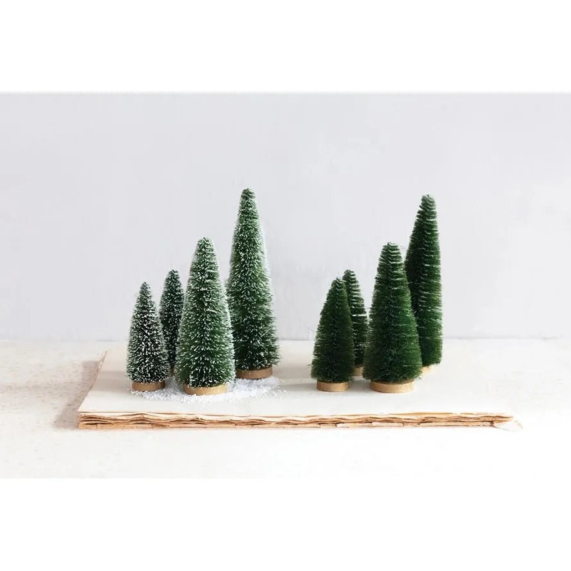 BottleBrushTreeswithWoodBasesSet/4