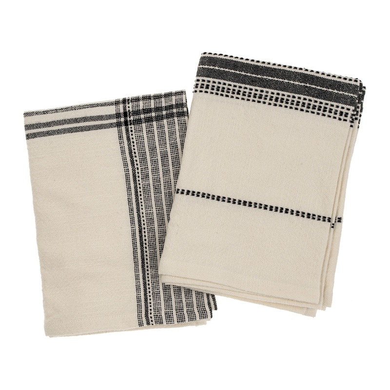 Black Portofino Tea Towels Set