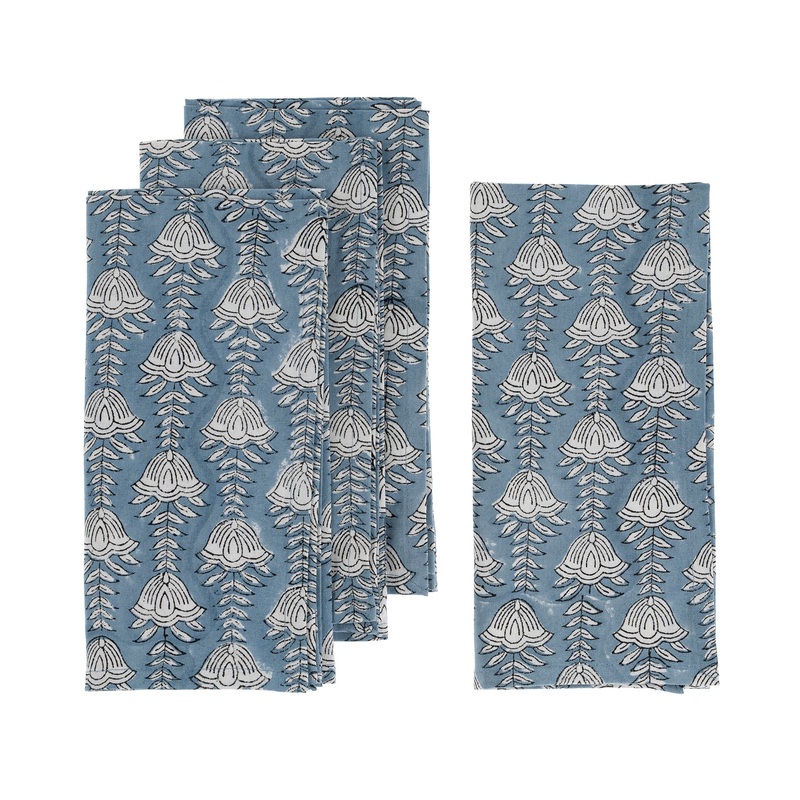 Bluebell Block Print Napkins Set