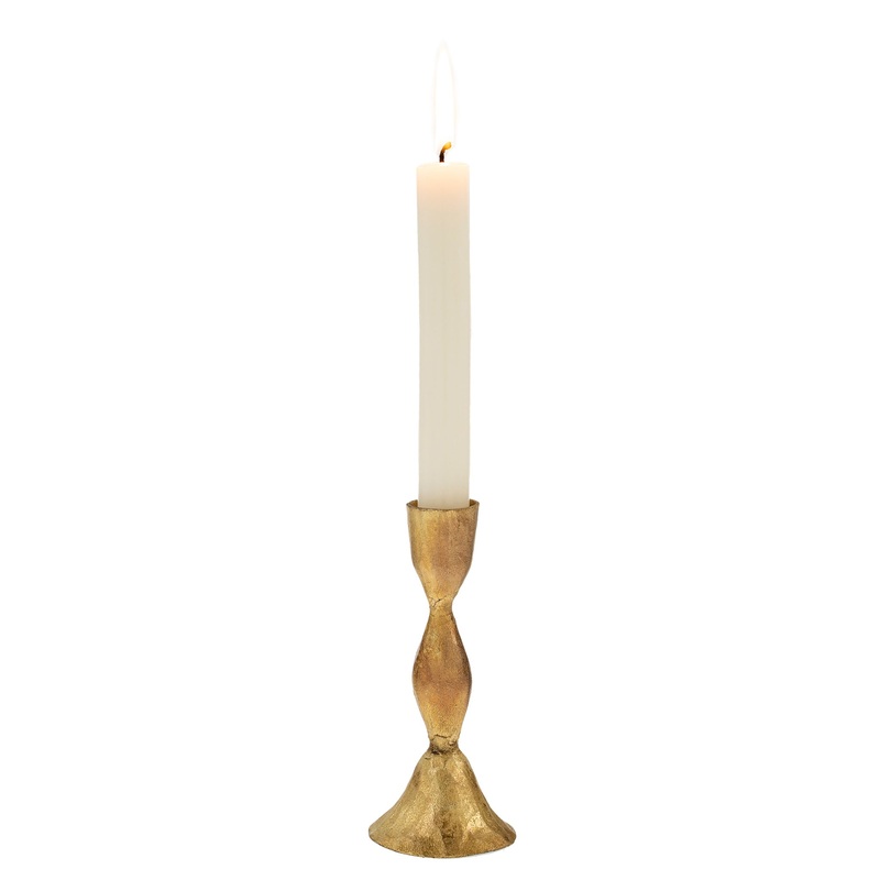 Large Zora Forged Gold Candlestick
