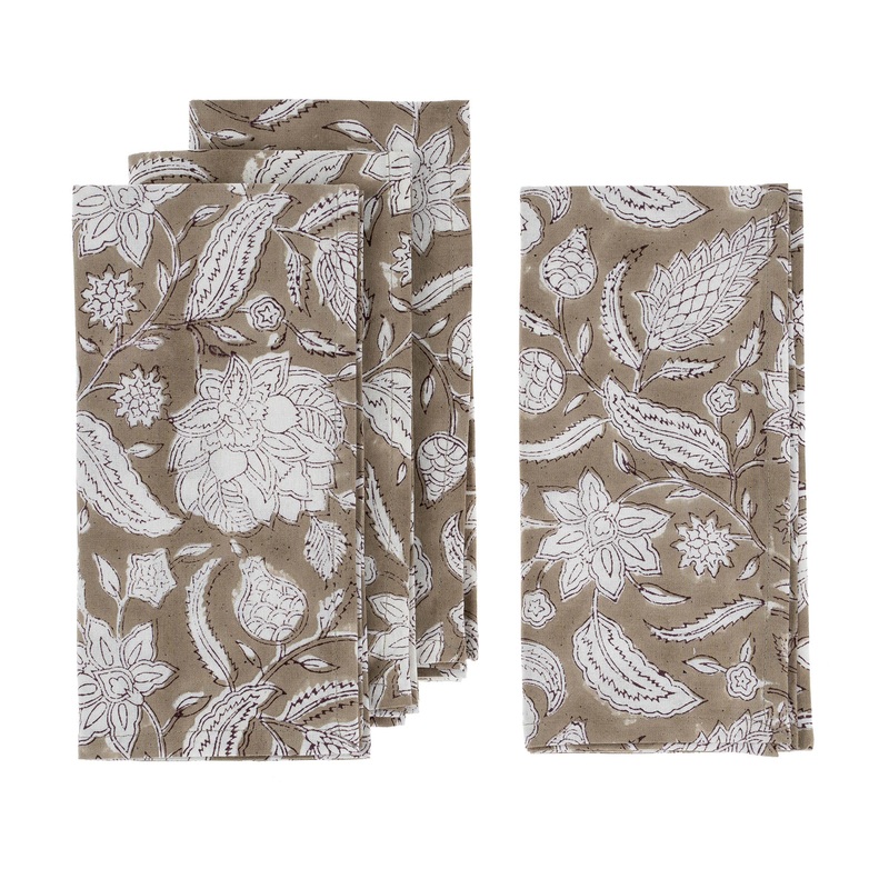 Sable Block Print Napkins Set