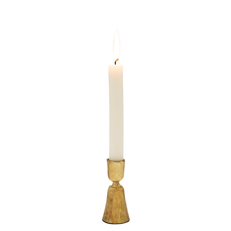 Small Zora Forged Gold Candlestick
