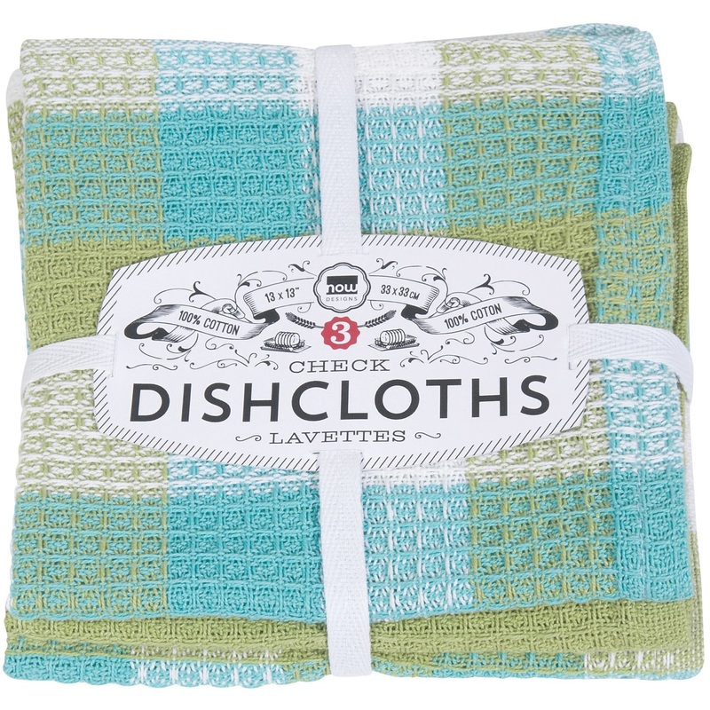 Leaf Check Dishcloths Set