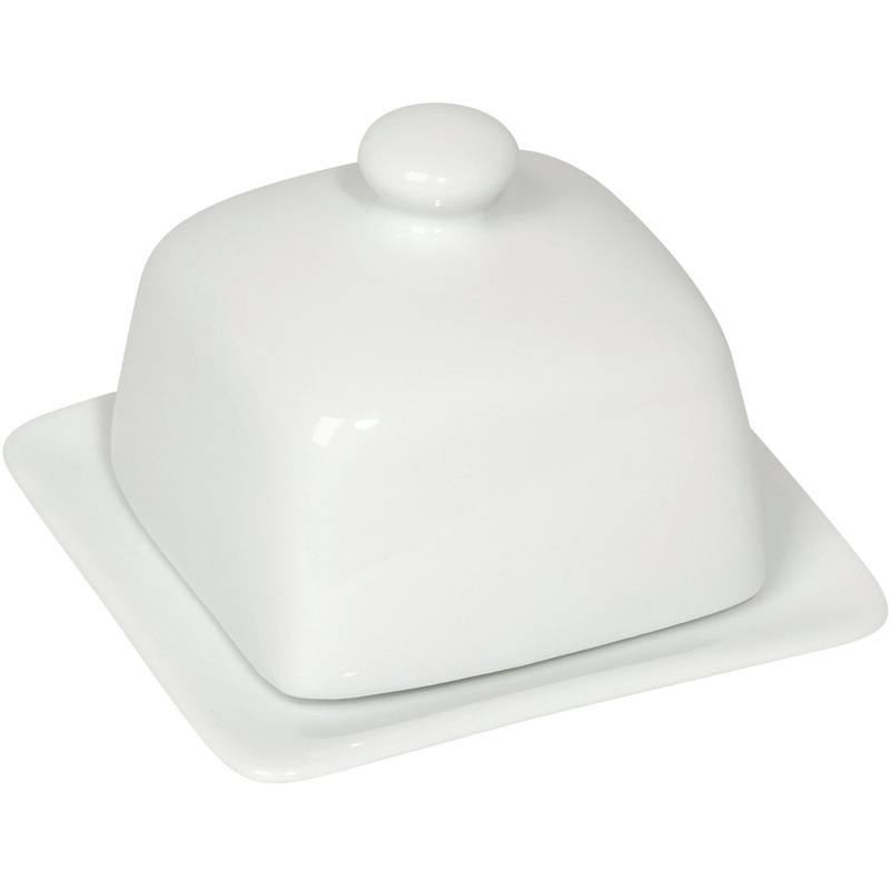 Square White Butter Dish