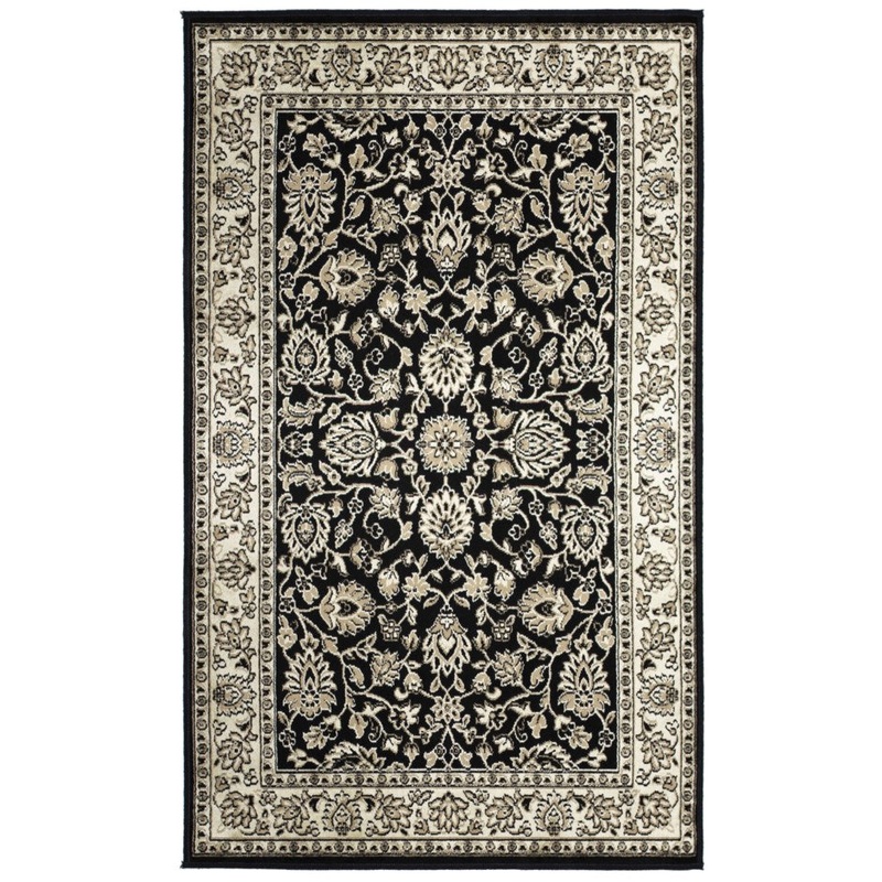 2' x 4' Rug - Floral Black