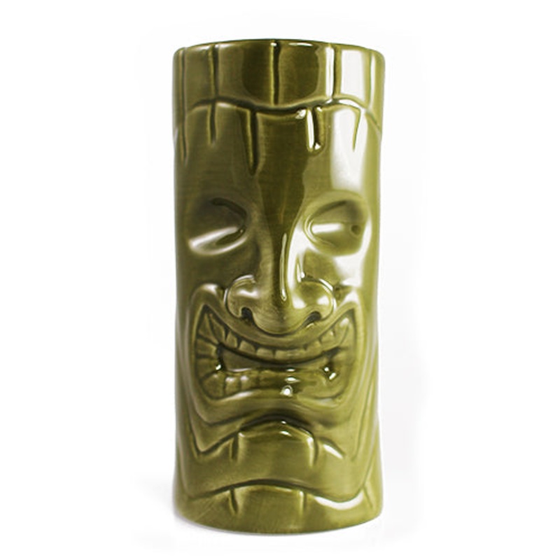 Green Grinning Tiki Mug