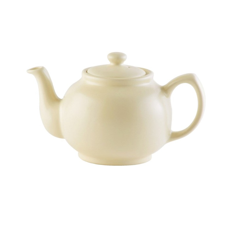 Cream 6 Cup Teapot