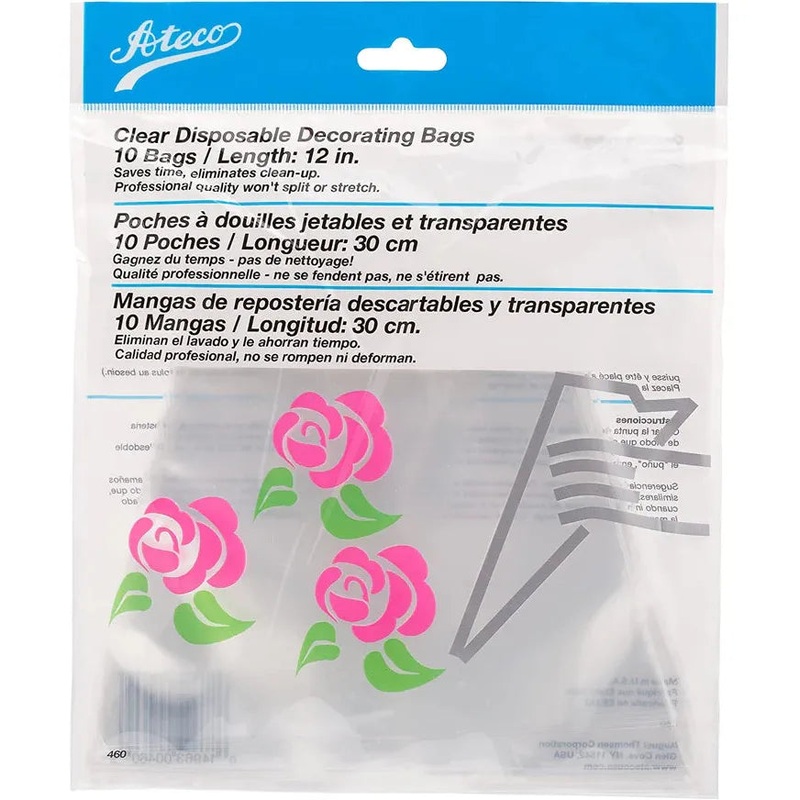 Ateco 12" Clear Disposable Bags (Pkg of 10)
