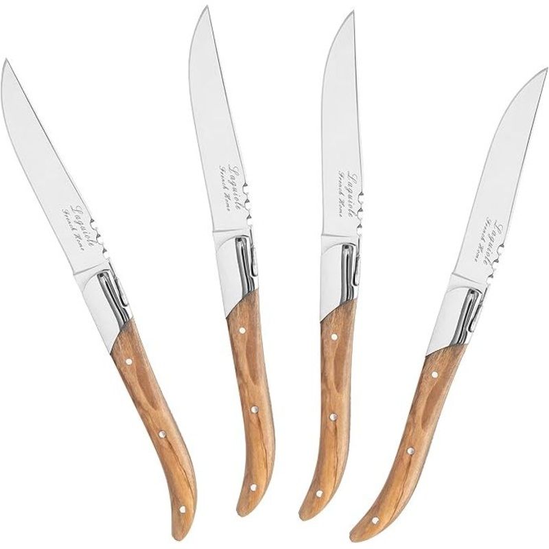 Laguiole Olive Wood Steak Knife Set
