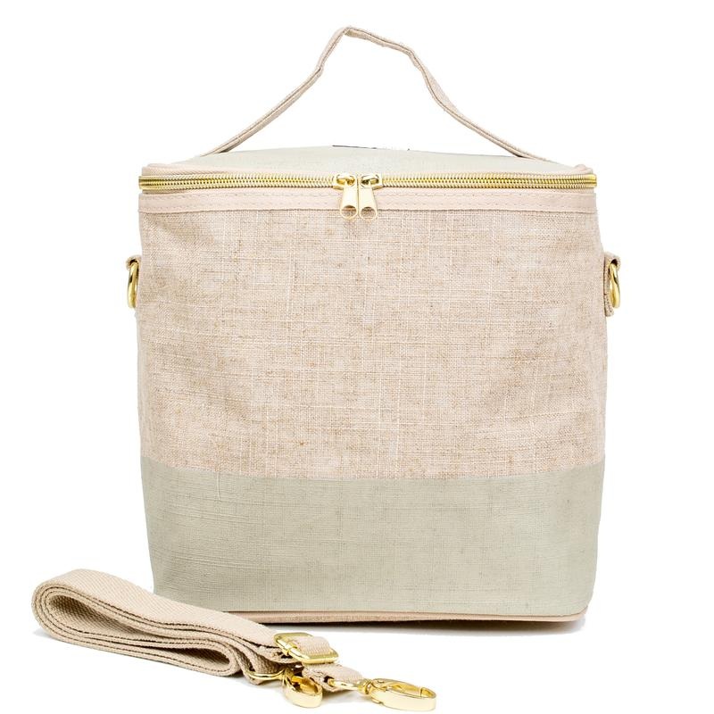 SoYoung Cement Colour Block Linen Lunch Poche