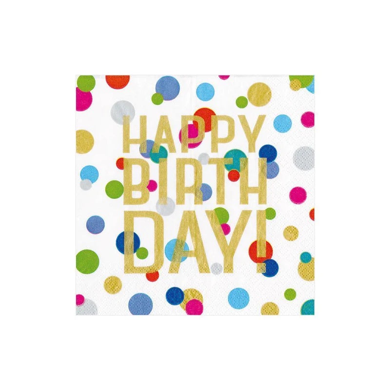 Confetti Happy Birthday Napkins - Cocktail
