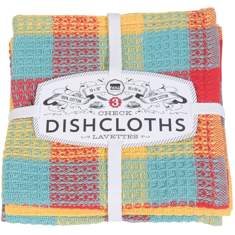Lemon Check Dishcloths Set