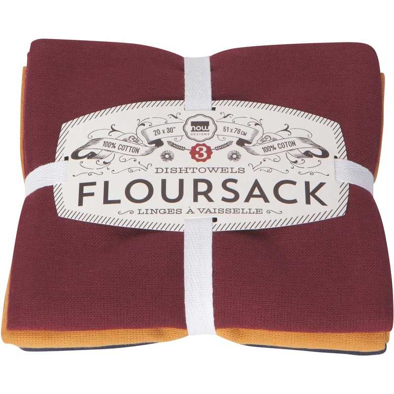 Burgundy Floursack Tea Towel Set