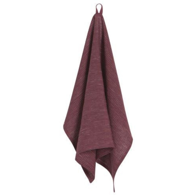 Burgundy Linen Tea Towel