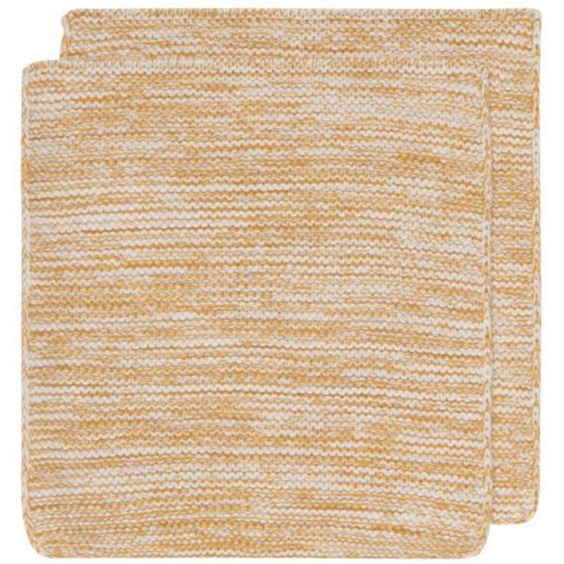 Knit Dishcloth in Ochre