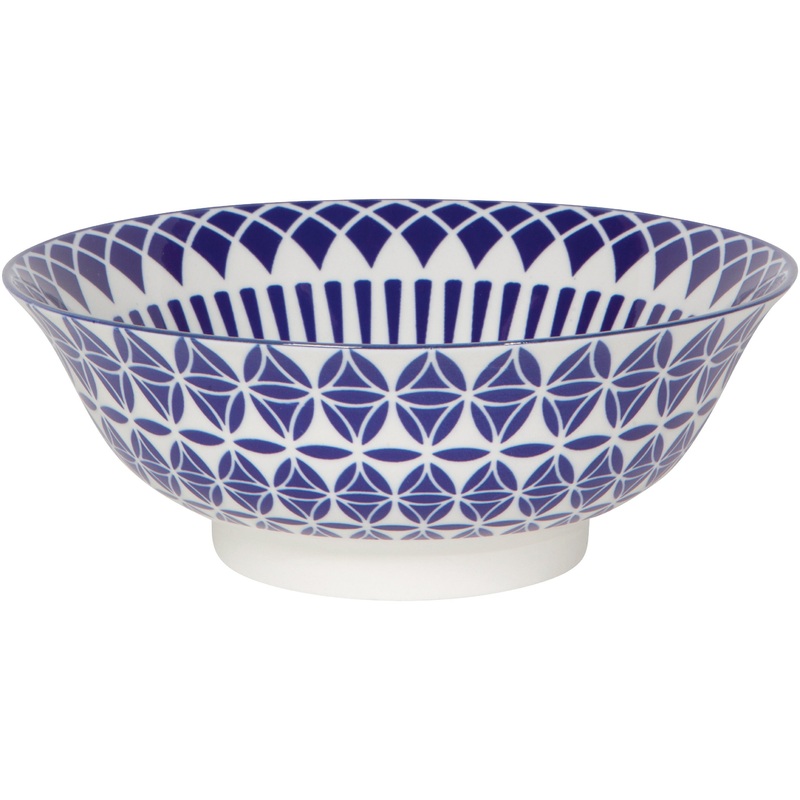 Large Blue Geo Bowl