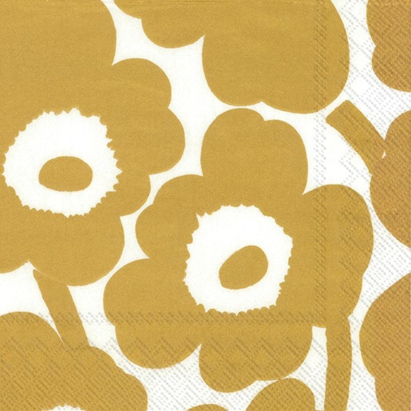 Marimekko UNIKKO Gold Paper Napkins - Cocktail