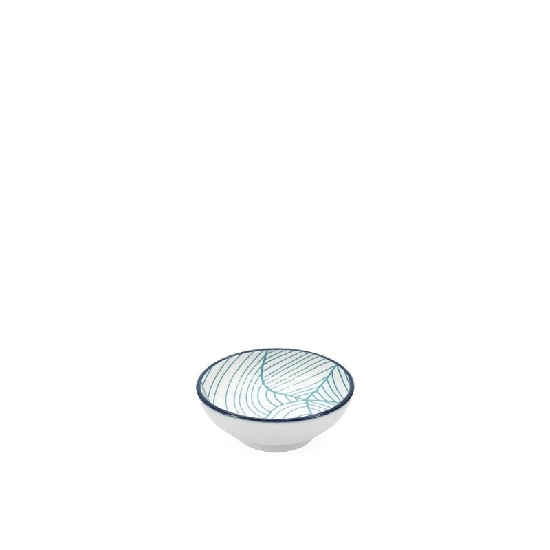Porcelain Sauce Dish in Teal Leaf