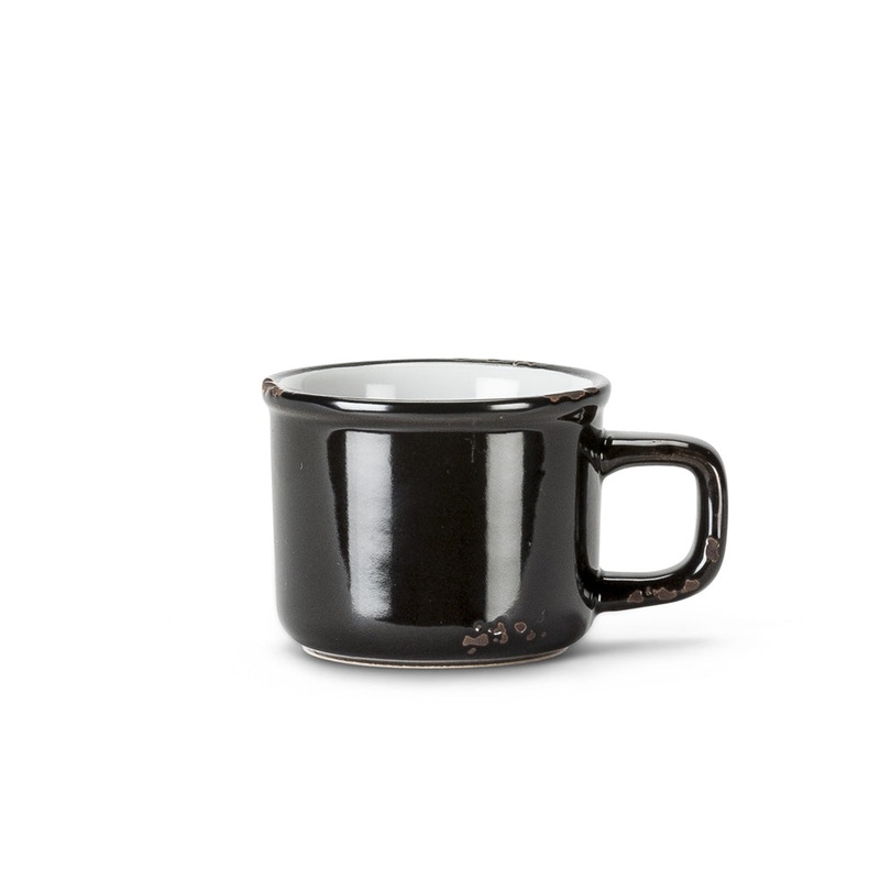 Black Enamel Look Espresso Cup