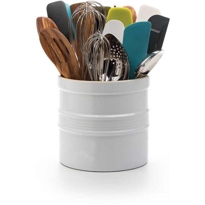 Large Utensil Crock - White