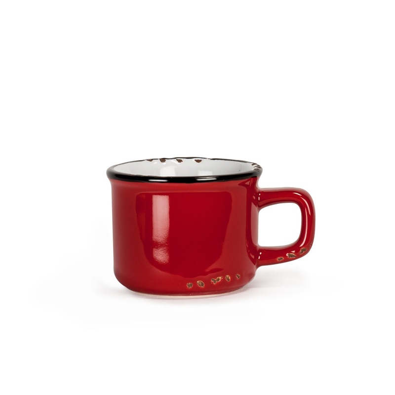 Red Enamel Look Espresso Cup