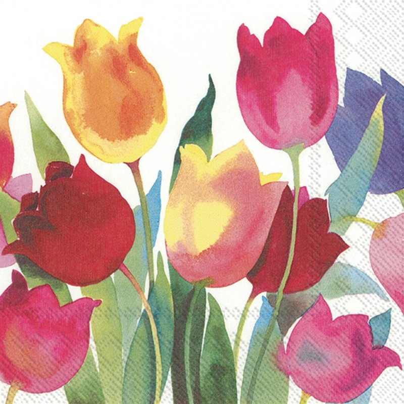 Tulips Paper Napkins - Cocktail