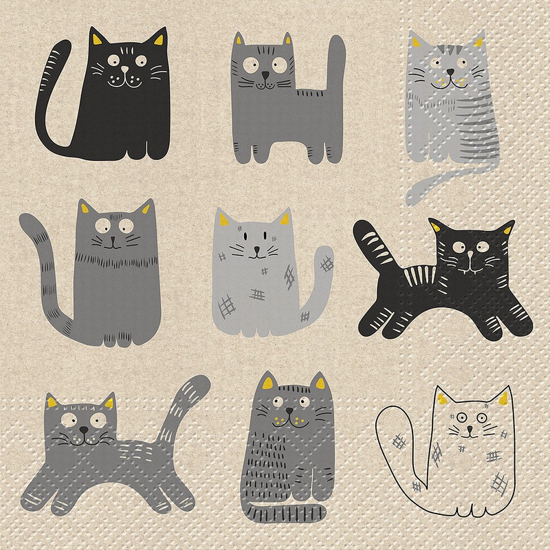 Cats Paper Napkins - Lunch