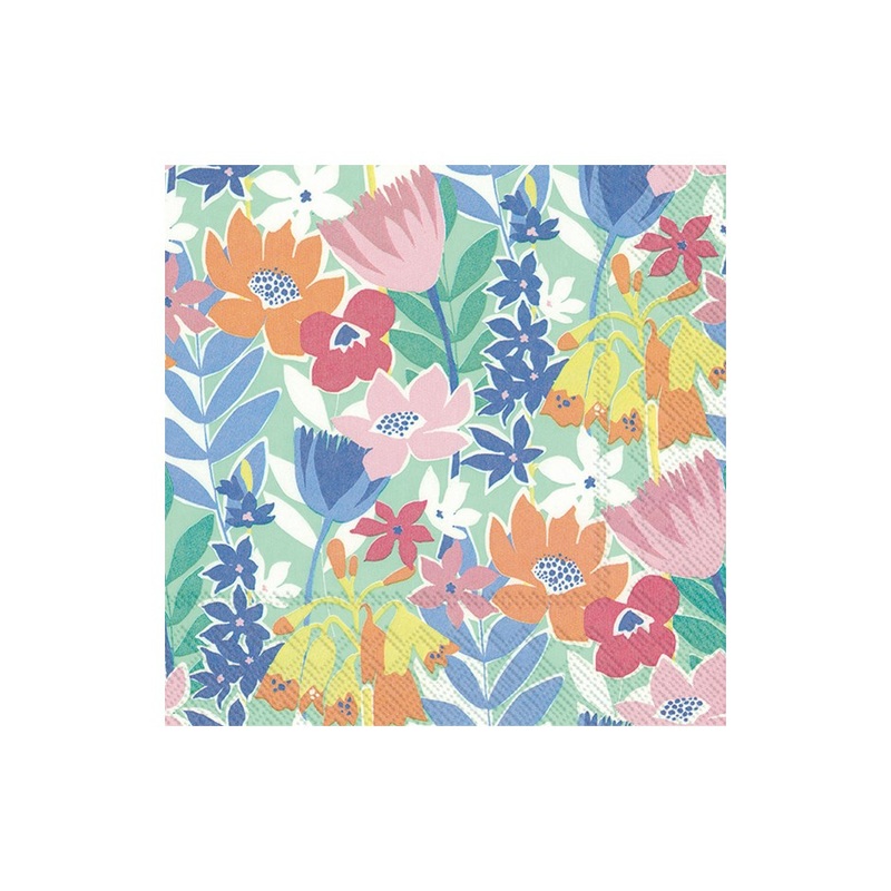 Flower Collage Paper Napkins - Lunch