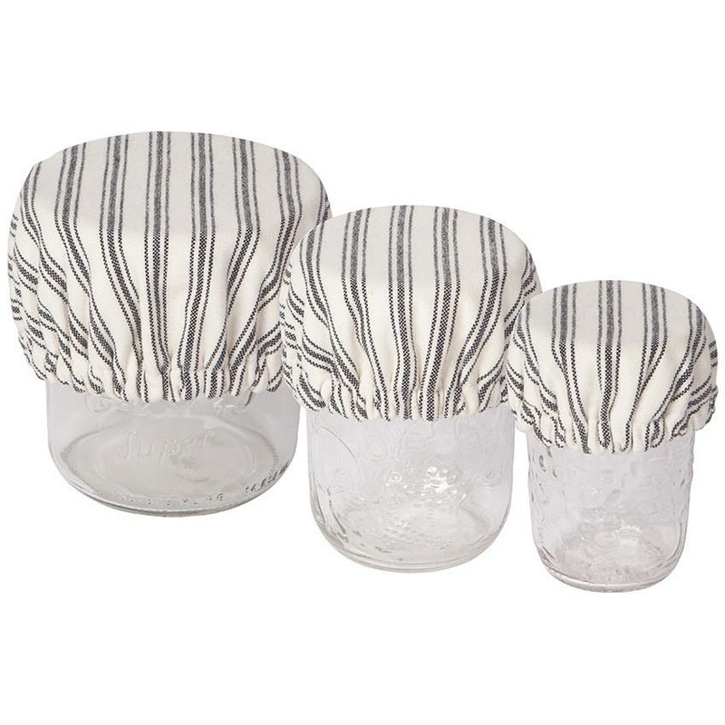 Mini Bowl Cover set in Ticking