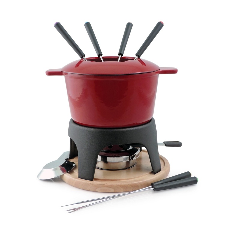 Sierra Cast Iron Fondue Set in Red