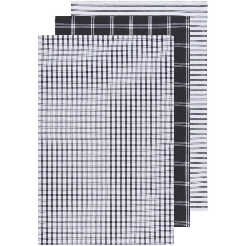 Tic Tac Toe Dishtowel set in Black