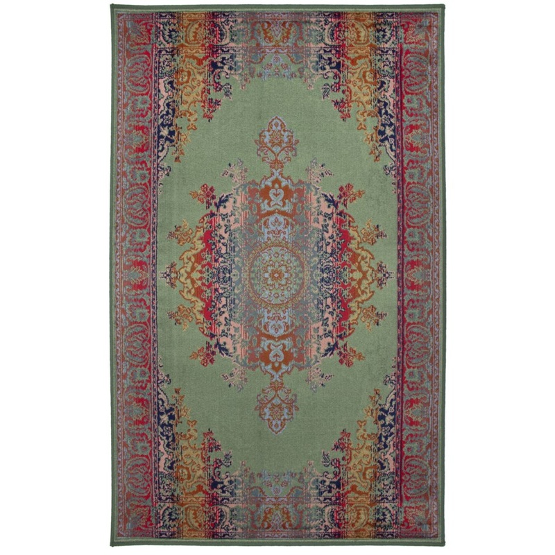 3'x5' Rug - Medallion Multi Green