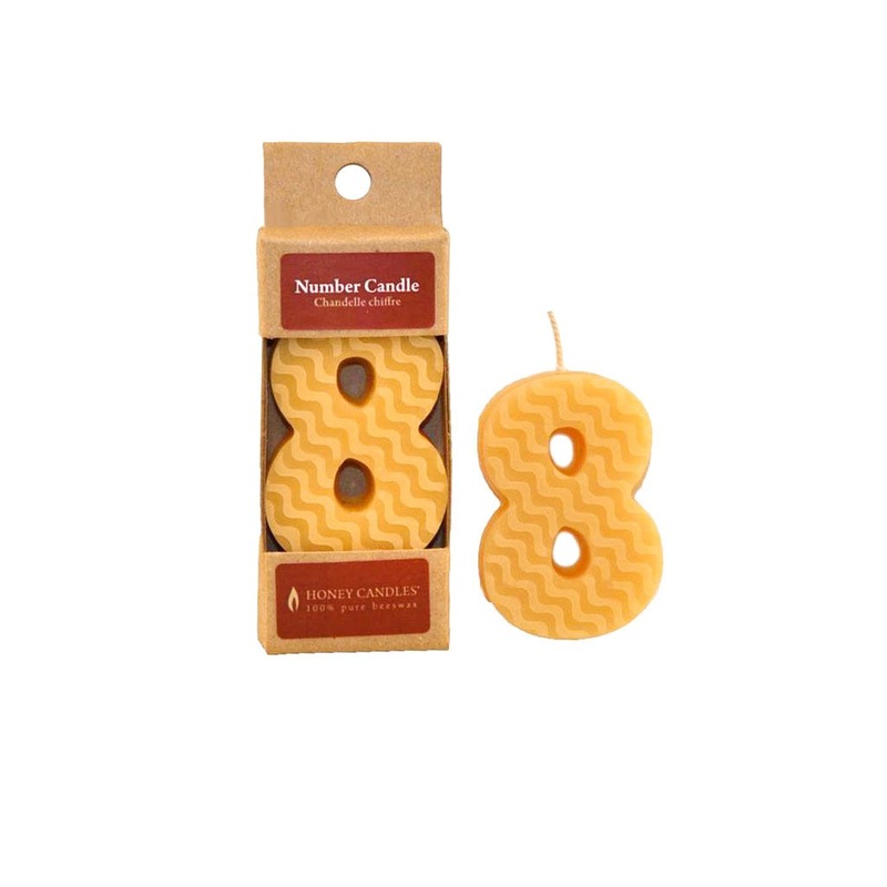 Beeswax Birthday Candle - Eight