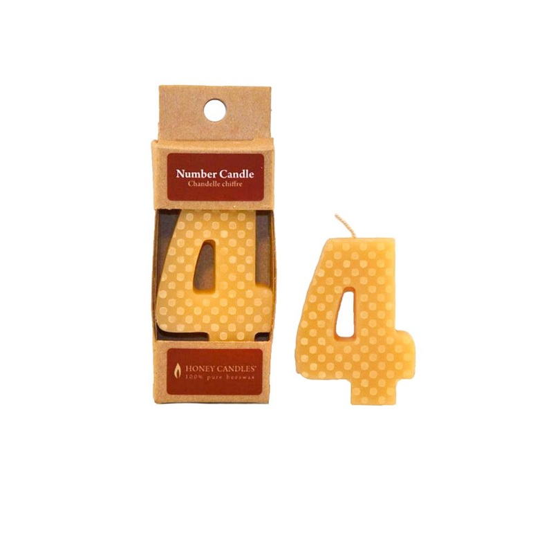 Beeswax Birthday Candle - Four