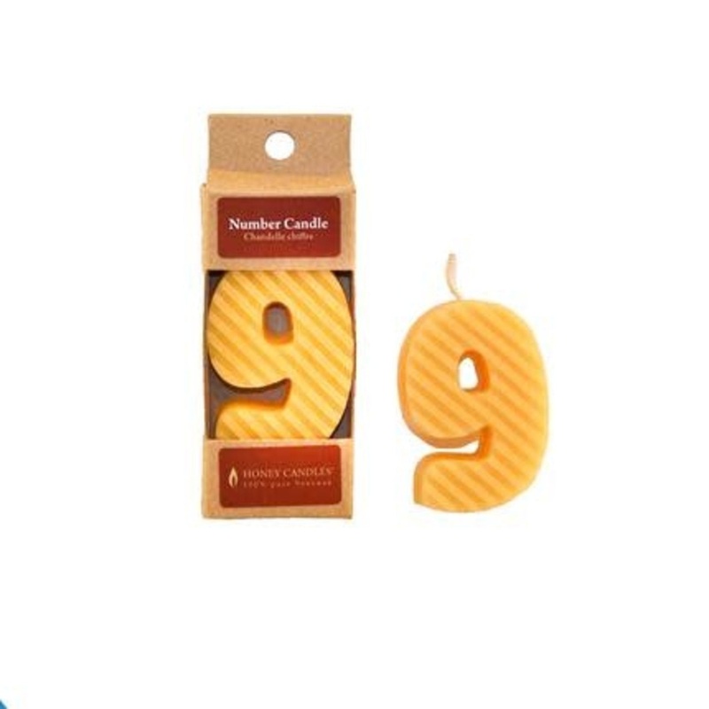 Beeswax Birthday Candle - Nine