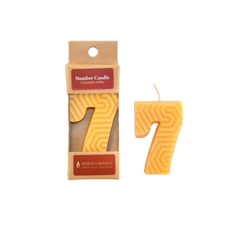 Beeswax Birthday Candle - Seven