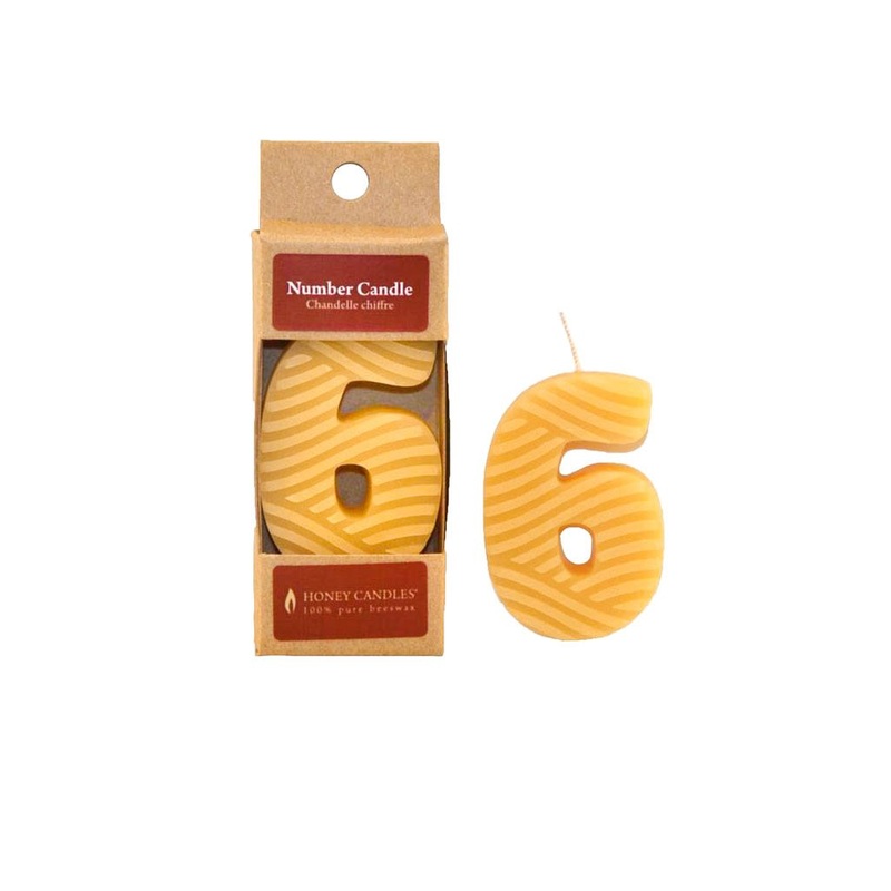 Beeswax Birthday Candle - Six