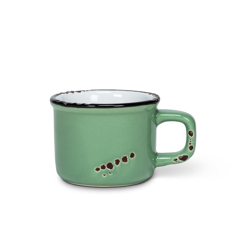 Forest Green Enamel Look Espresso Cup