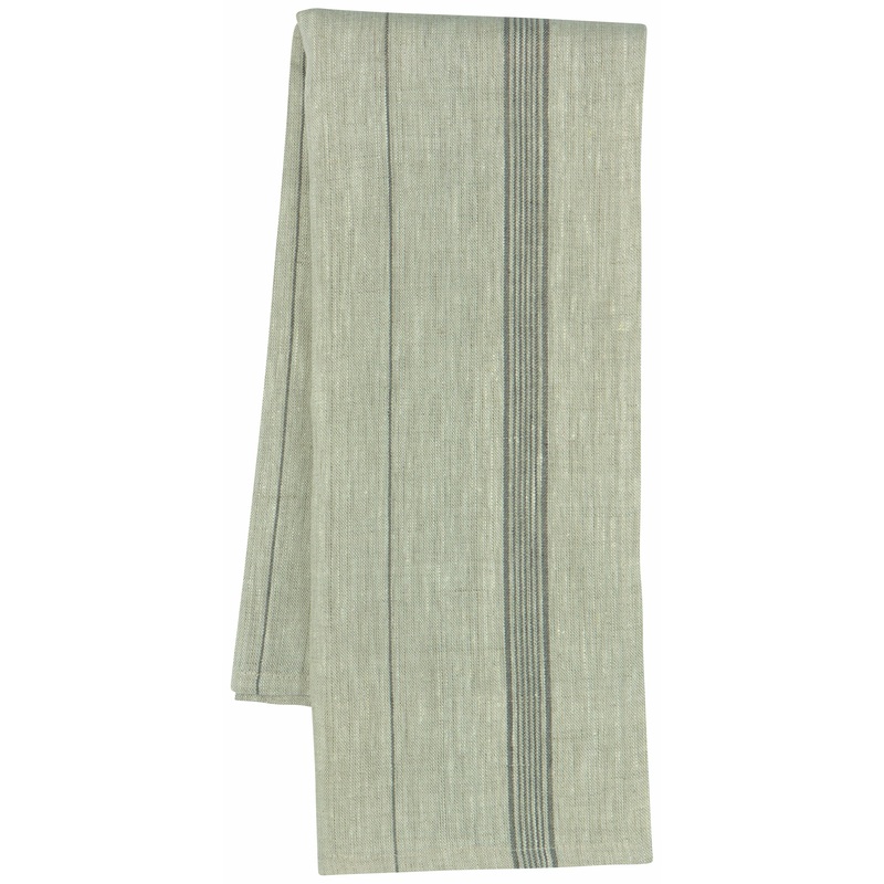 Striped Linen Tea Towel -Shadow