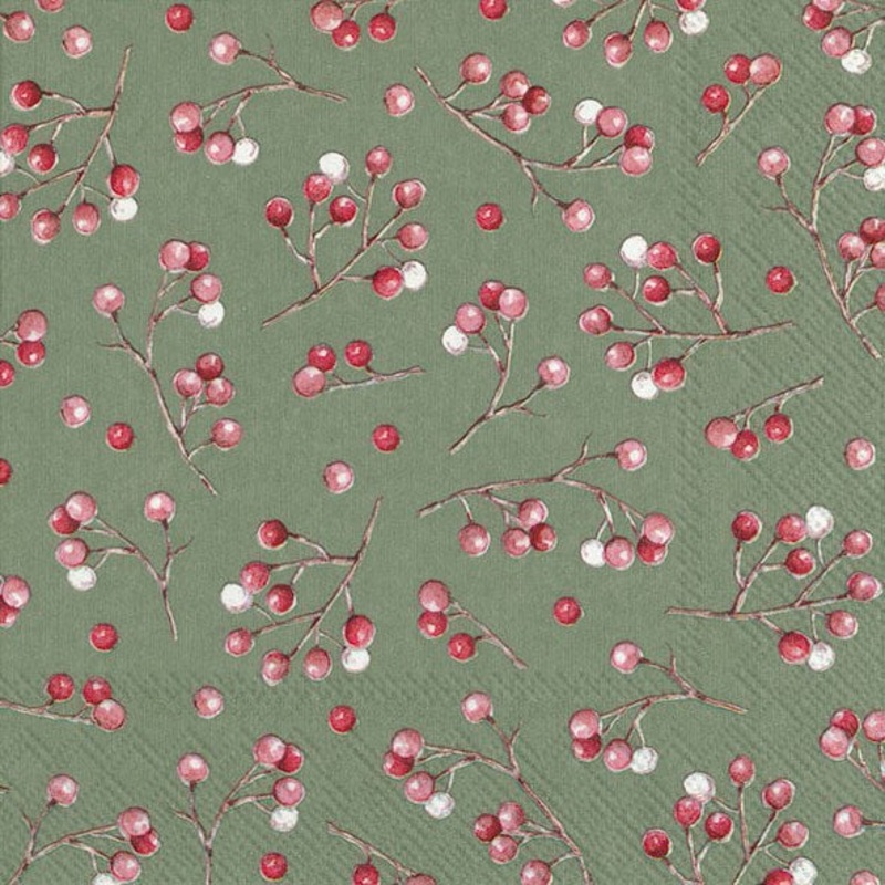 Winter Berries Paper Napkins - Lunch