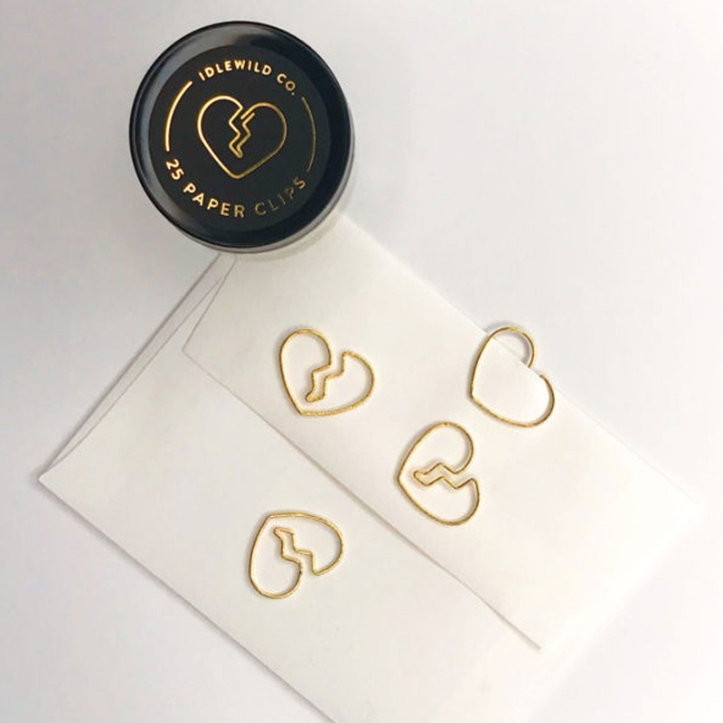 Broken Heart Gold Paper Clips