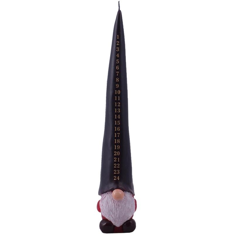Danish Advent Calendar Candle - Black Hat