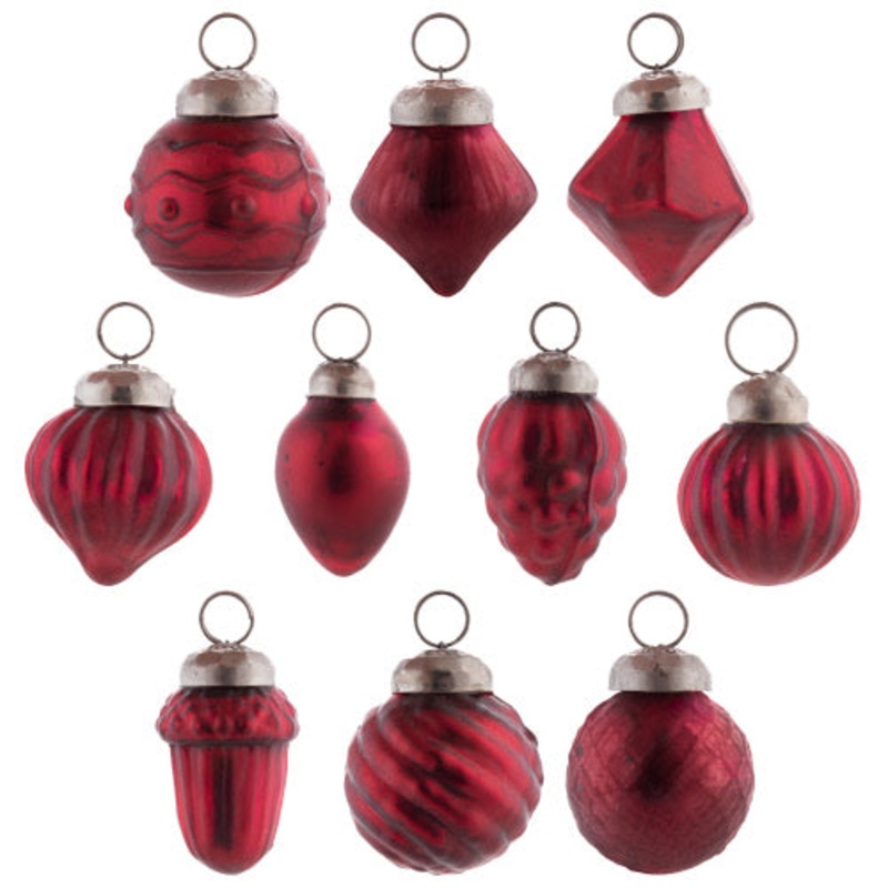 Red Mercury Glass Ornaments
