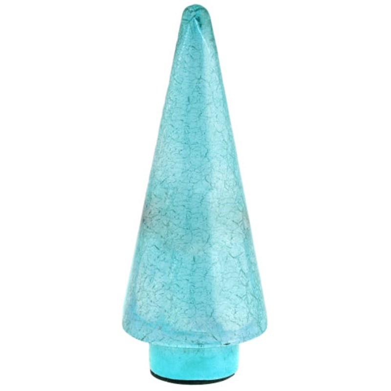 Small Teal Crackle Glass Tree