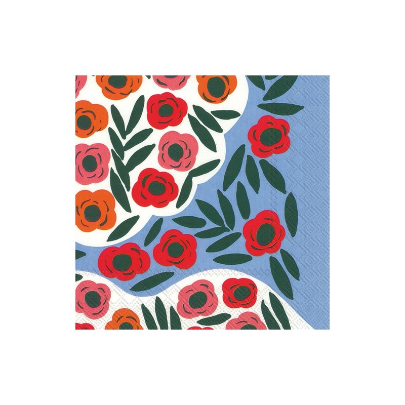 Marimekko Ruukuu Blue Paper Napkins - Cocktail