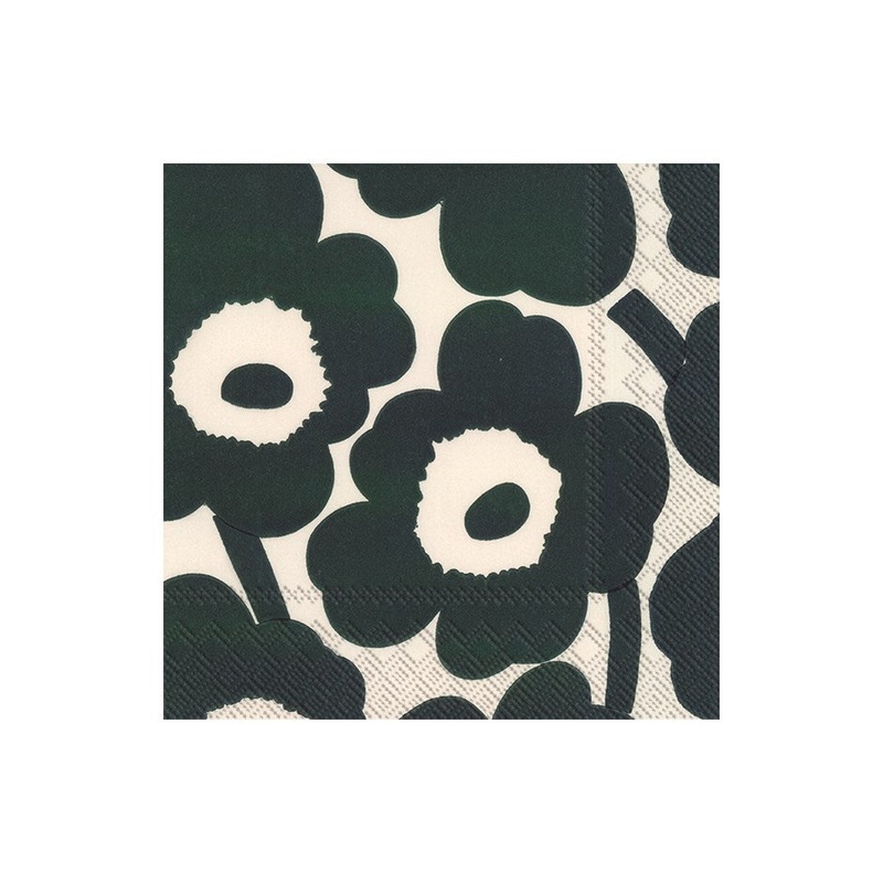 Marimekko Unikko Green Paper Napkins - Cocktail