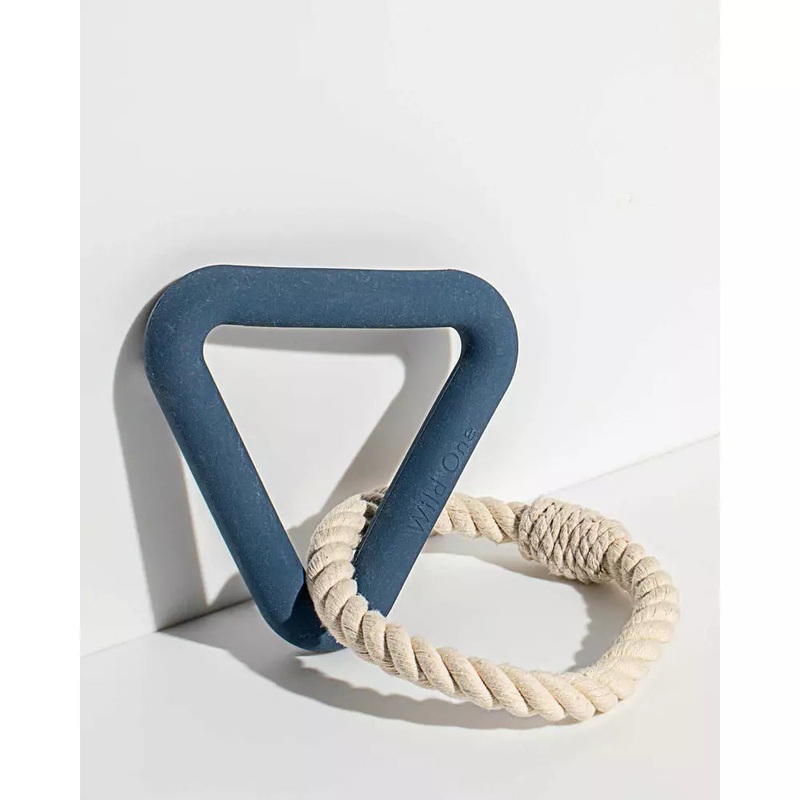 Small Blue Triangle Tug Dog Toy