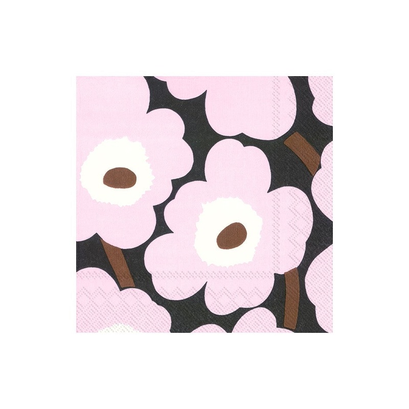 Unikko Rose Paper Napkin - Cocktail