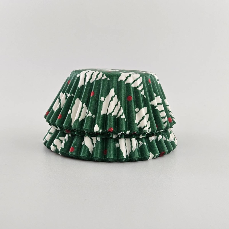 Green Trees Baking Cups