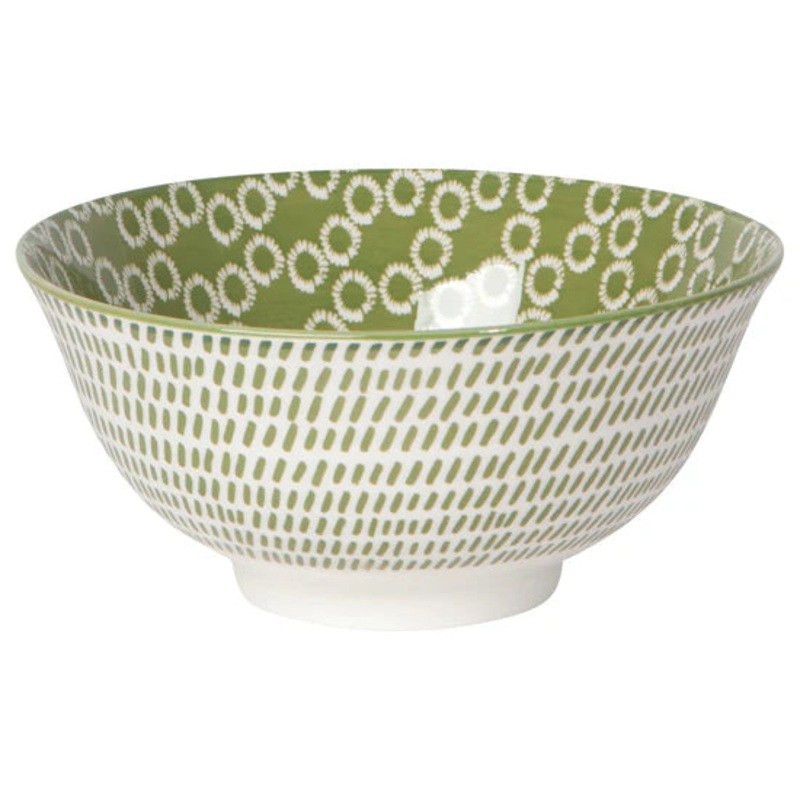 Medium Bowl - Green Rings